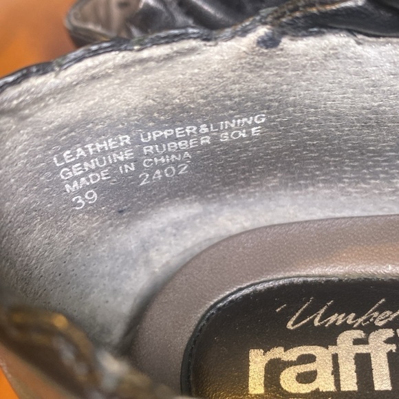 Umberto Raffini signature black Leather platform ankle boots Eu 39 US 8.5 - Picture 11 of 14